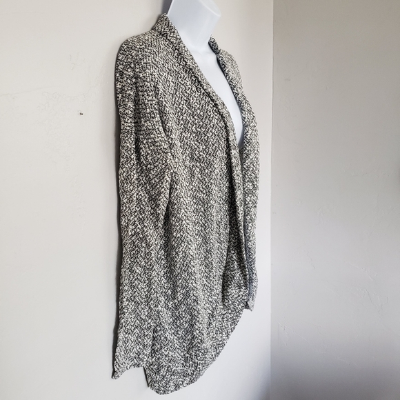 Motherhood Maternity S/M Black & White Cardigan Sweater Open Draped Front Top - Picture 4 of 6